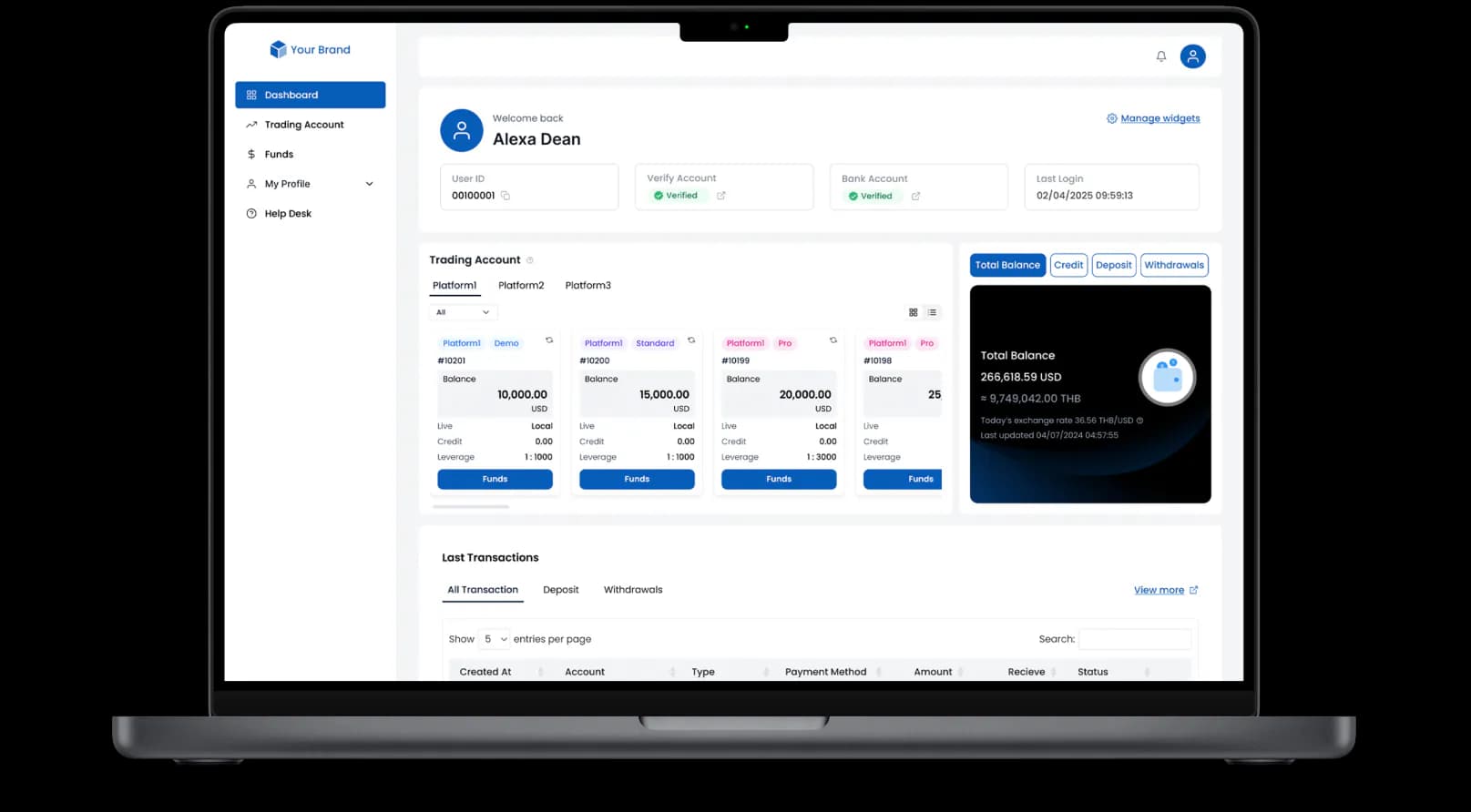Client portal color customization mockup